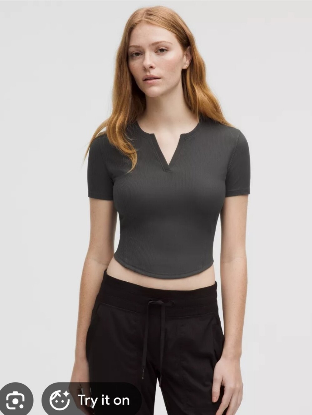 Lululemon Ribbed Nulu Split-Neck Short-Sleeve Shirt